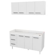 Combo Mueble Cocina Mosconi 1,40m Sin Bacha Blanco