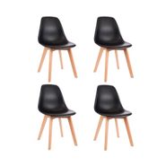 SET 4 SILLAS EAMES PATAS REFORZADAS NEGRAS