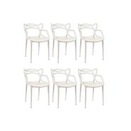 SET 6 SILLAS DE DISEÑO ALLEGRA COLOR BLANCO