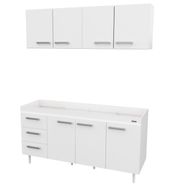 Combo Mueble Cocina Mosconi 1,60m Sin Bacha Blanco