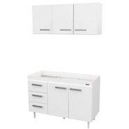 Combo Mueble Cocina Mosconi 1,20m Sin Bacha Blanco