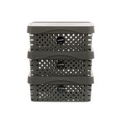 Set de 3 Cajas Apilables Trendy Box 12 lts Grafito