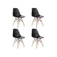 Set de 4 Sillas Eames Color Negro