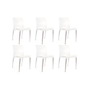 Set de 6 Sillas Boston Blancas Patas de Aluminio