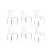 Set de 6 Sillas Boston Blancas Patas de Aluminio