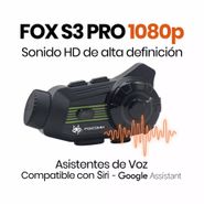 Intercomunicador para moto Fox S3 Pro 1080p