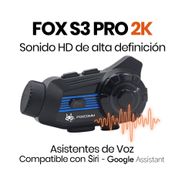 Intercomunicador para moto Fox S3 Pro 2K