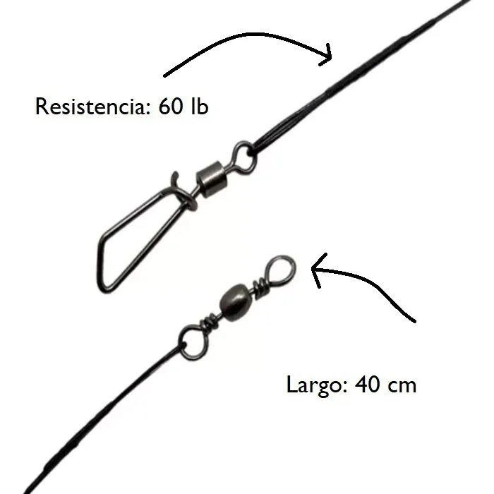 Leader-Gibson-s-Acero-60Lb-40cm-X-3-Pcs