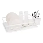 Secaplatos Escurridor Acero Hudson 1 Piso Bandeja Cocina Bz3 Color Blanco Sp09