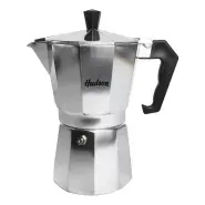 Cafetera Italiana Hudson 9 Tazas Aluminio Plateada
