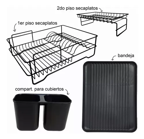 Secaplatos-Escurridor-Acero-Hudson-2-Pisos-Cocina-Color-Negro-Sp14-sp13