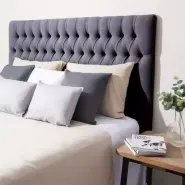 Respaldo Capitone Pana 150cm 1ra Calidad Premium