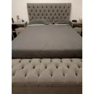 Respaldo Chenille 150cm + Baulera Pie De Cama 140cm