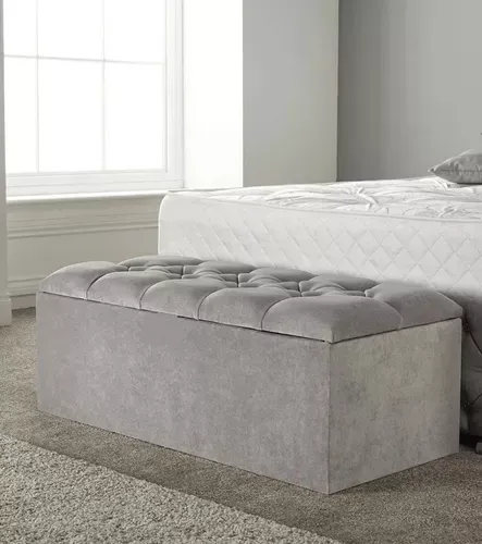 Baulera-Pie-De-Cama-Capitone-Pana-2-Plazas-140cm-
