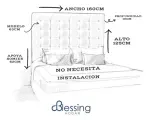 Respaldo-Sommier-Capitone-Chenille-160cm-