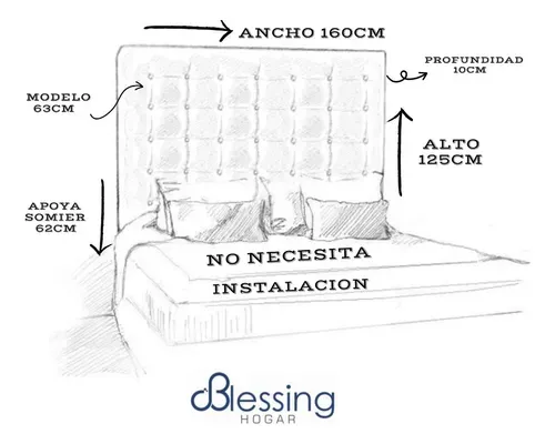 Respaldo-Sommier-Capitone-Chenille-160cm-