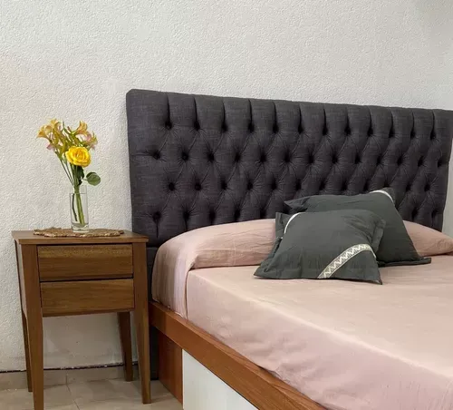 Respaldo-Sommier-Capitone-Tela-Chenille-2-Plazas-140-Cm