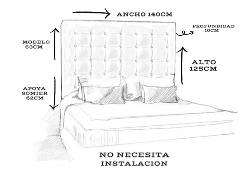 Respaldo-Sommier-Capitone-Tela-Chenille-2-Plazas-140-Cm