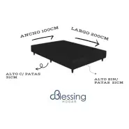 Base Sommier Eco Cuero 100x200cm Reforzado