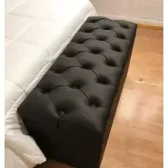 Baulera Pie De Cama Capitone Pana 80cm Calidad Envio Gratis