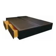 Base Sommier Con 4 Caj 140cm + Respaldo 140cm + 2 Almohadas
