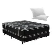 Conjunto Sommier Deseo Resortes 2x2 + 2 Almohad Envio Gratis