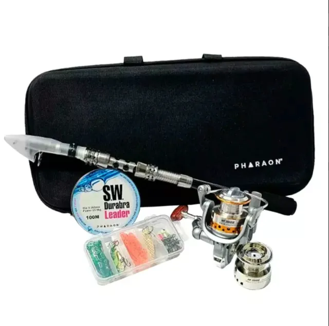 Combo-Pesca-Completo-Pharaon-Reel-13rulemanes---Caña-210-mts--multifilamento-Negro