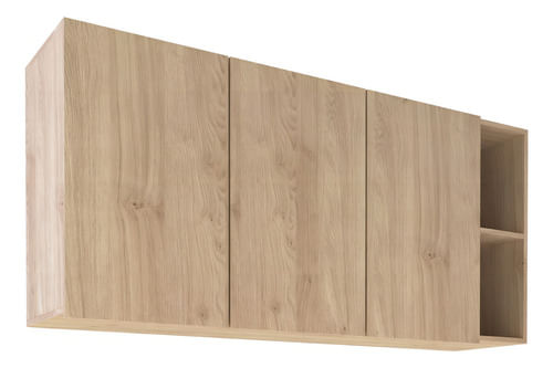 Combo-De-Cocina-Moderno-Bajo-Mesada---Alacena-140-Premium-Color-Roble-Kendal-Natural--Gris-Sombra