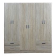 Placard Tana Plus 6ptas 4caj Melamina Dormitorio+++ Color Fresno Blanco