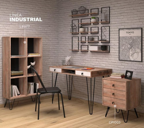 Escritorio-Moderno-Mesa-Pc-Industrial-2-Cajones---Estante