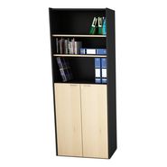 Biblioteca Estanteria Ptas Bajas Melamina 18 Oficina Hogar + Color Negro - Haya