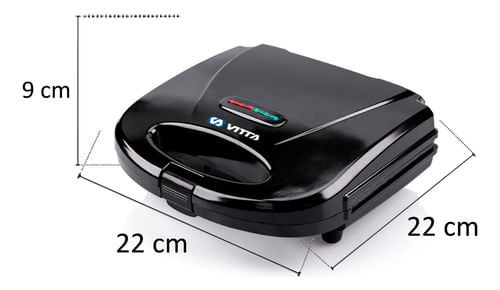 Sandwichera-Negra-Tostadora-Antiadherente-700w---Vitta