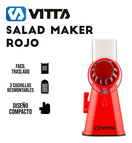 Rallador-Vitta-Salad-Maker-Rebanador-Rojo