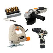 Combo Caladora + Amoladora + Atornillador 12V + Set De Puntas