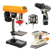 Combo Taladro Banco + Morsa  + Atornillador 12V + Lijadora
