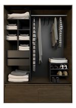 Placard-Ropero-150-Premium-2-Puertas-Corredizas-Zapatero-----Color-Nogal-Con-Negro