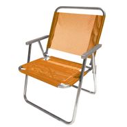 Reposera Naranja Plegable Con Apoya Brazos Única Posición