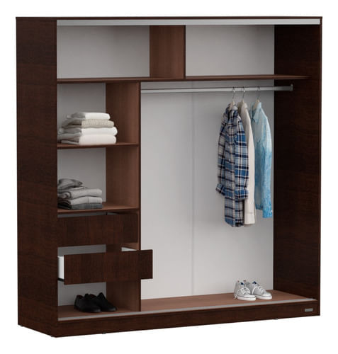 Placard-Ropero-180-Melamina-2-Puertas-Corredizas-2-Cajones-Wengue