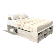 Cama Box Base P/ Sommier De 2 Plazas 4 Ptas + Zapatero Color Pino Cascina