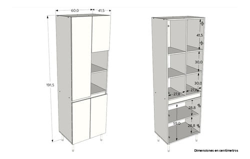 Mueble-Despensero-Armario-Organizador-De-Cocina-060m-4ptas-Blanco-Norte---Beige-Avellana