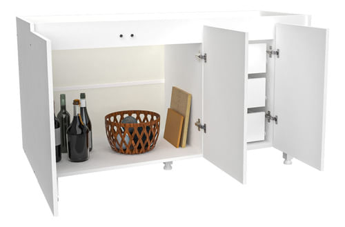 Mueble-Bajo-Mesada-140-Cm-Moderna-Cocina-3-Ptas-Melamina-----BLANCO-LACA