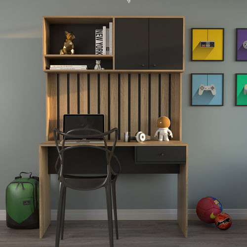 Escritorio-Varillado-Mesa-Pc-Computacion-Con-Alzada-Moderno-OLMO-FINLANDES-CON-NEGRO