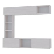 Centro De Entretenimiento Rack Para Tv Nordico Flotante Color Jacaranda