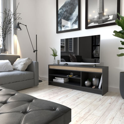 Rack-Mesa-P--Led-Tv---Mueble-De-Apoyo-Organizador-Guardado---Negro-Con-Olmo-Finlades