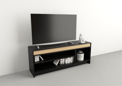 Rack-Mesa-P--Led-Tv---Mueble-De-Apoyo-Organizador-Guardado---Negro-Con-Olmo-Finlades