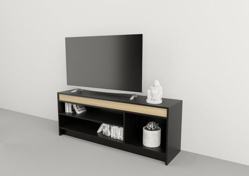 Rack-Mesa-P--Led-Tv---Mueble-De-Apoyo-Organizador-Guardado---Negro-Con-Olmo-Finlades