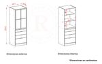 Placard-Ropero-Vestidor-Moderno-070m-2ptas-4caj-C-espejos-HICKORY-CON-BLANCO