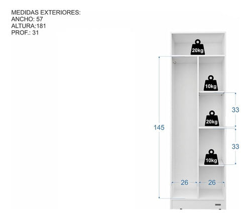 Escobero-180-Cm-Mueble-Organizador-Multiuso-Armario-Melamina-Blanco