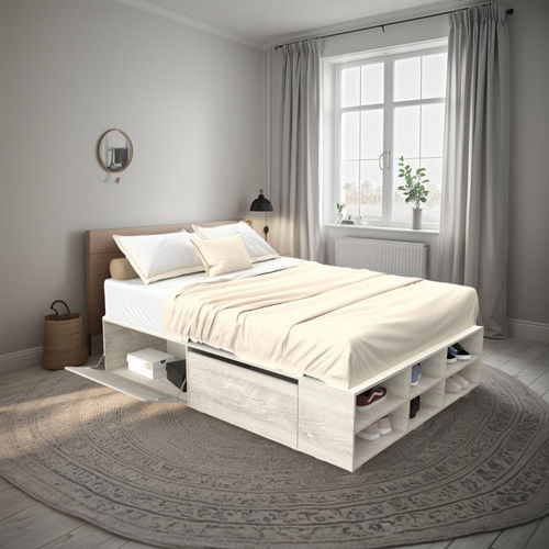 Cama-Box-Base-P--Sommier-De-2-Plazas-4-Ptas---Zapatero-Pino-Cascina