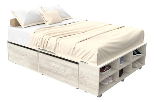 Cama-Box-Base-P--Sommier-De-2-Plazas-4-Ptas---Zapatero-Pino-Cascina